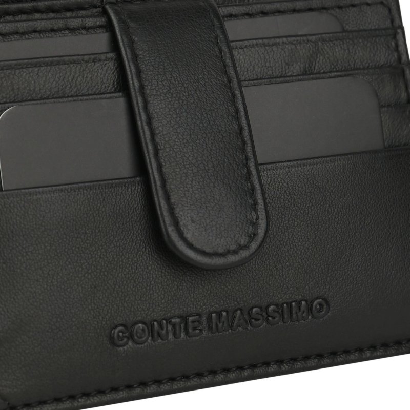 Conte Massimo Card Holder in Genuine Leather, Card and Banknote Holder, Slim and Minimalist, With Box 10PL — detail