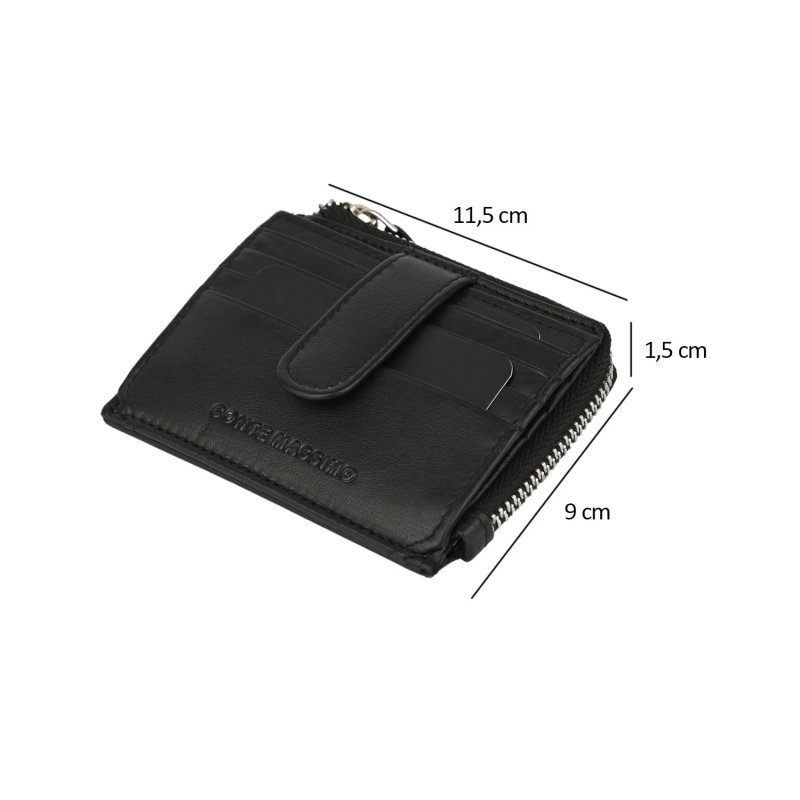 Conte Massimo Porte-Cartes en Cuir Véritable, pour Cartes et Billets, Fin et Minimaliste, avec Boîte 10PL — intérieur