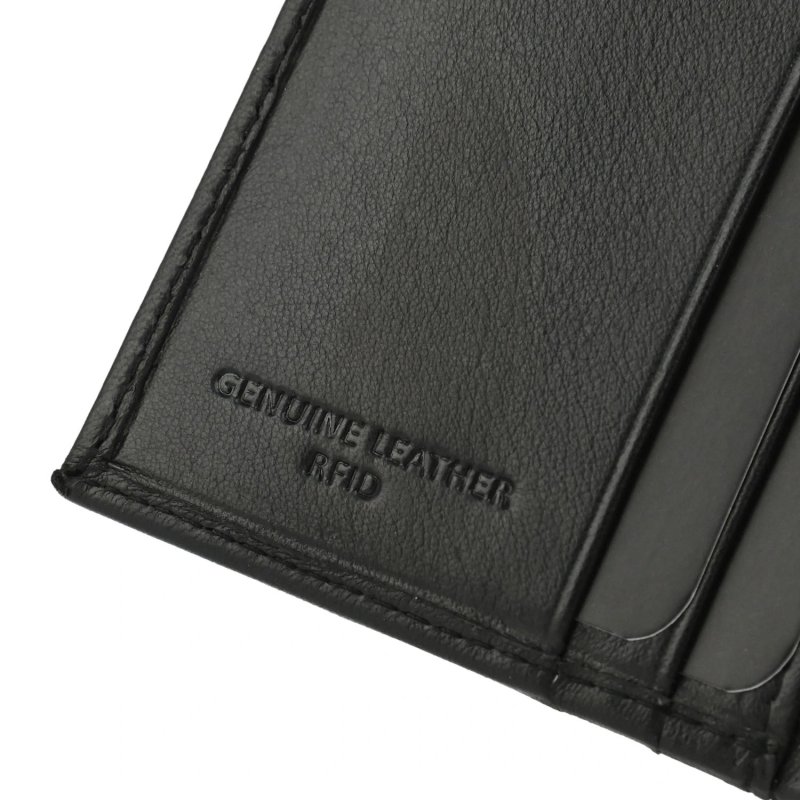 Conte Massimo Kartenetui aus echtem Leder, für Karten und Banknoten, Schlank und Minimalistisch, mit Box 05CA — Logo-Detail