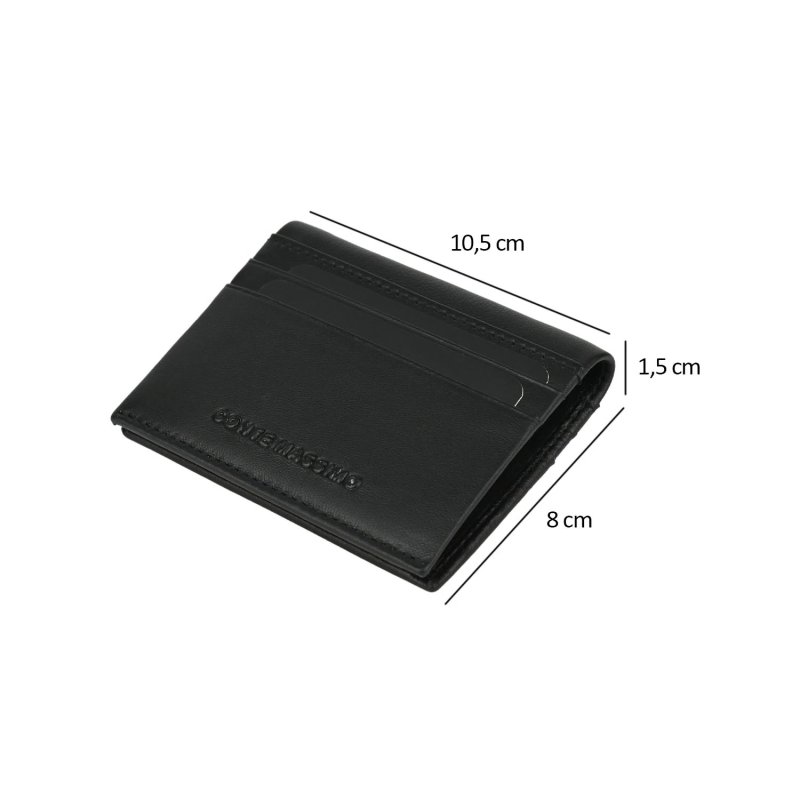Conte Massimo Card Holder in Genuine Leather, Card and Banknote Holder, Slim and Minimalist, With Box 05CA — inside