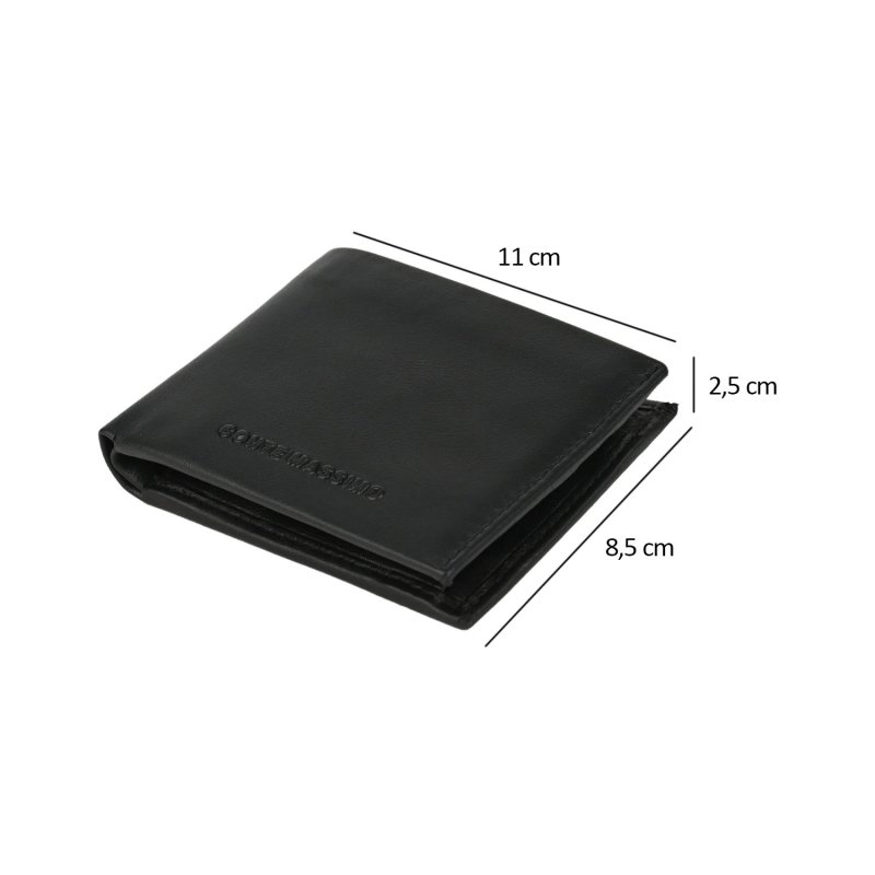 Conte Massimo Portefeuille Homme en Cuir Véritable, Porte-Cartes Slim, Avec Porte-Monnaie, avec Boîte — vue arrière