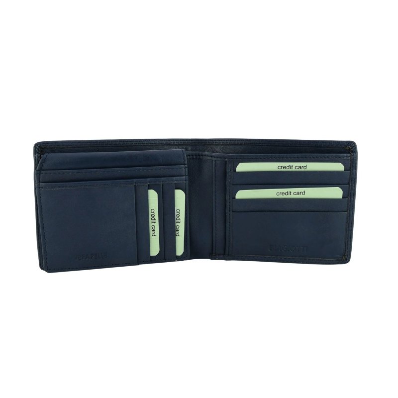 Biagiotti Men's Wallet in Genuine Leather, No Coin Purse, Gift Box — front view