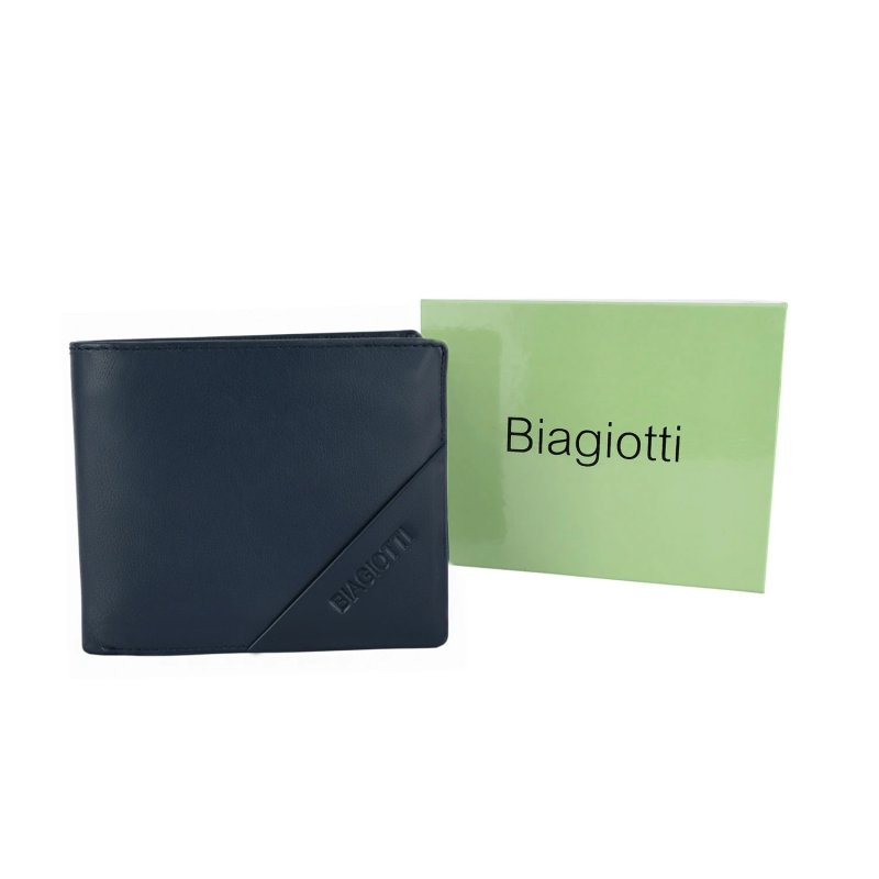 Biagiotti Men's Wallet in Genuine Leather, No Coin Purse, Gift Box — detail