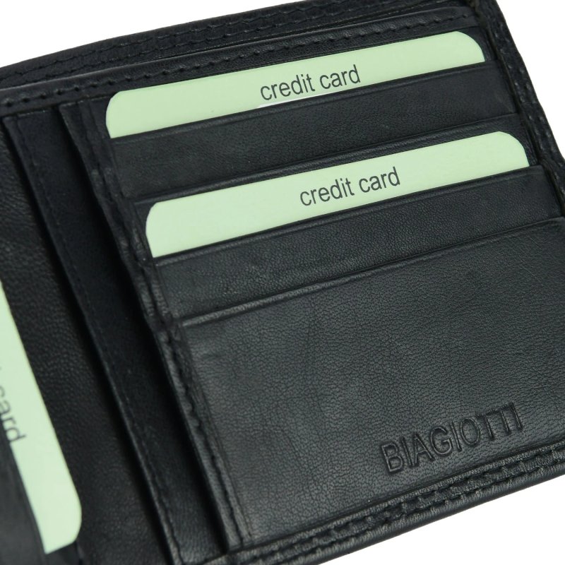 BIAGIOTTI UOMO, Herren-Geldbörse aus Echtem Leder, Ohne Münzfach, mit Geschenkbox — Ansicht 13