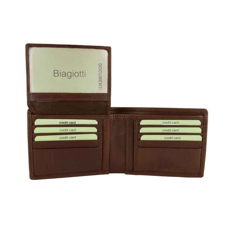 BIAGIOTTI UOMO, Herren-Geldbörse aus Echtem Leder, Ohne Münzfach, mit Geschenkbox — Ansicht 17