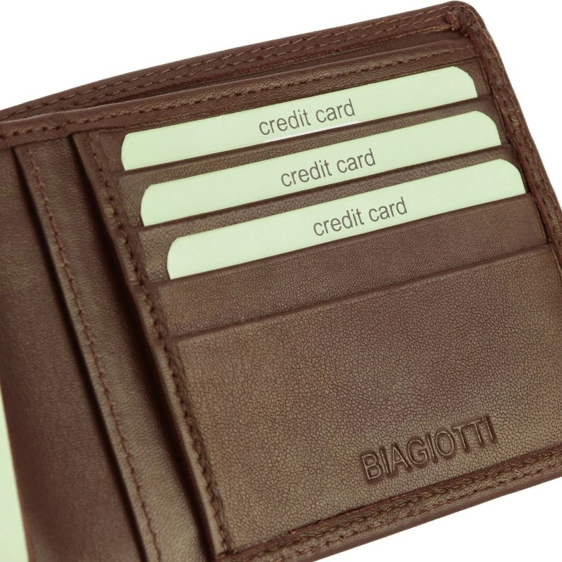 Biagiotti Men's Wallet in Genuine Leather, No Coin Purse, Gift Box — view 20
