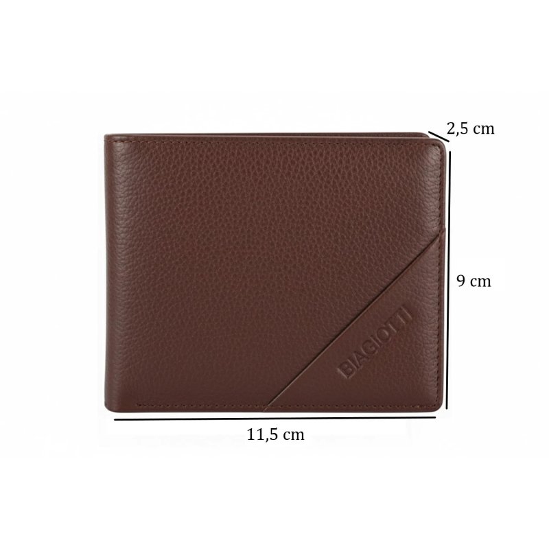 Biagiotti Men's Wallet in Genuine Leather, Slim With Coin Purse and Gift Box — view 18