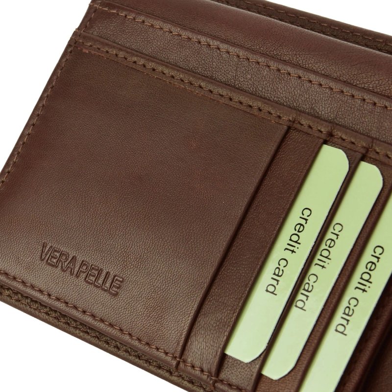 BIAGIOTTI UOMO, Herren-Geldbörse aus Echtem Leder, Slim mit Münzfach und Geschenkbox — Ansicht 21