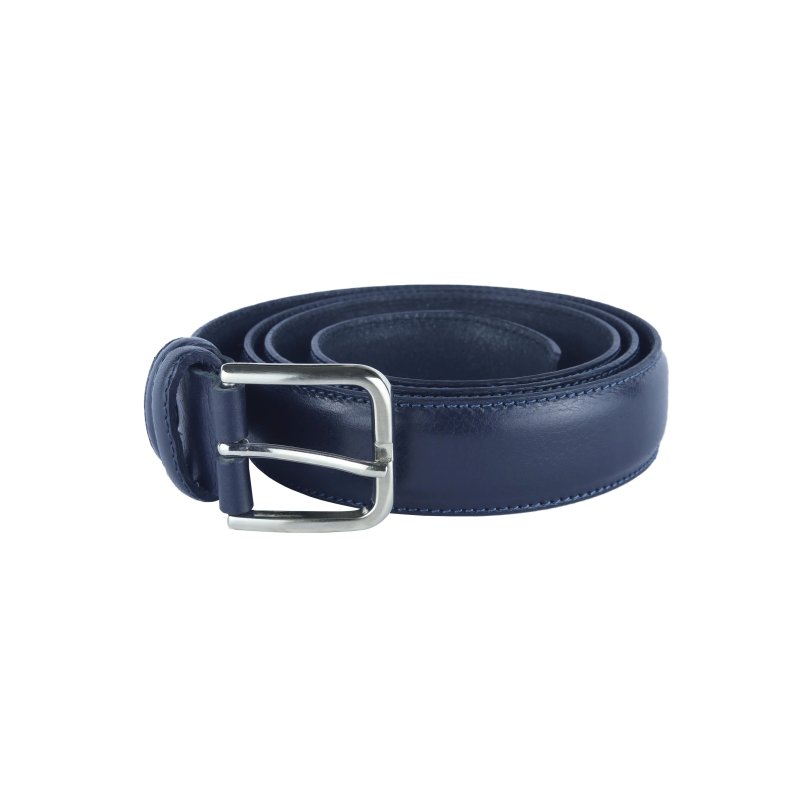 Conte Massimo Men's Belt in Genuine Leather With Stitching, Can Be Shortened, 3 cm High — view 21