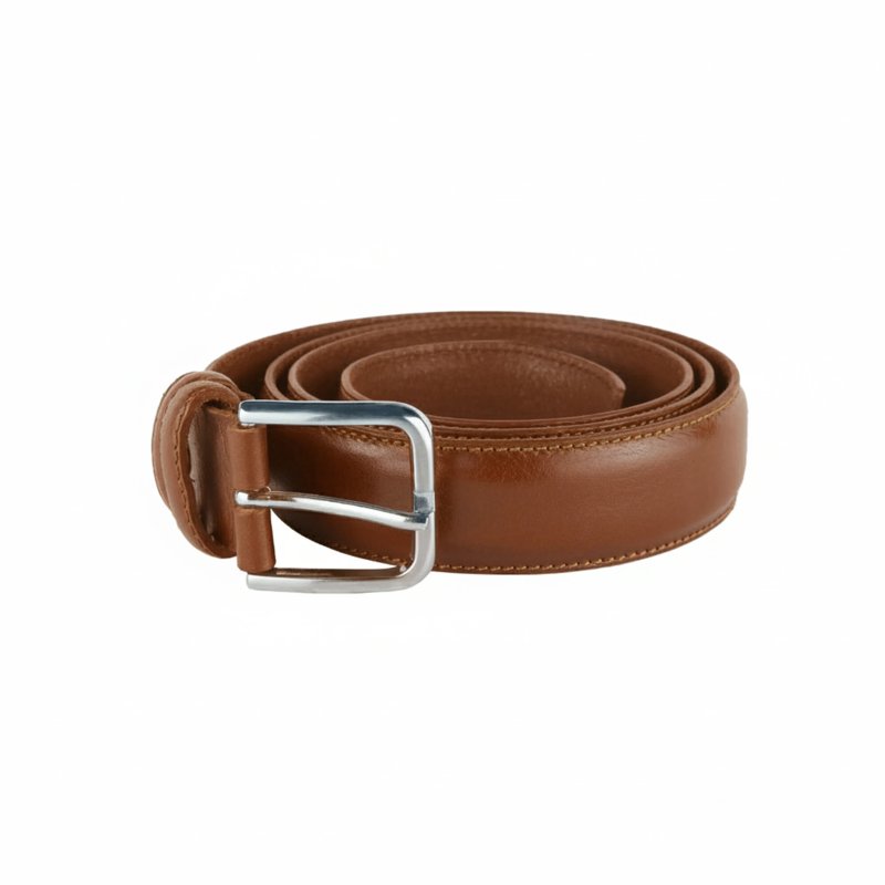 Conte Massimo Men's Belt in Genuine Leather With Stitching, Can Be Shortened, 3 cm High — view 23