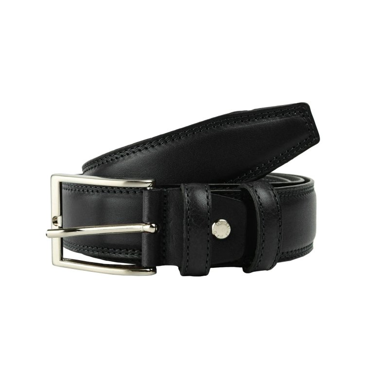 Conte Massimo Cinturón Hombre en Piel Auténtica, 3 cm, Made in Italy, Acortable — vista 8
