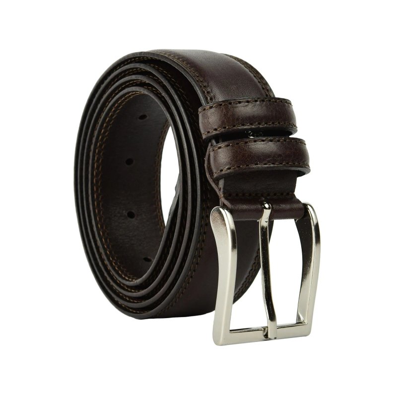 Conte Massimo Cinturón Hombre en Piel Auténtica, 3 cm, Made in Italy, Acortable — vista 16