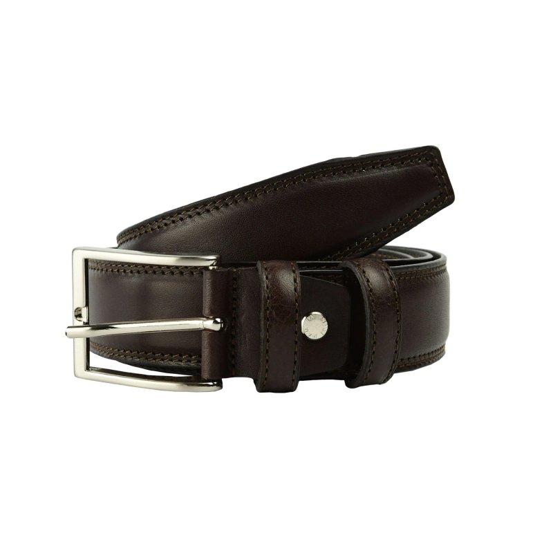 Conte Massimo Ceinture Homme en Cuir Véritable, 3 cm, Made in Italy, Raccourcissable — vue 18