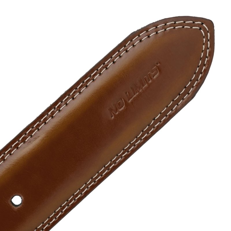 No Limits Herrengürtel aus Echtleder, Made in Italy, Klassisch Mit Nähten und Kürzbar, Nickelfrei, 3,5 cm Mit … — Rückansicht