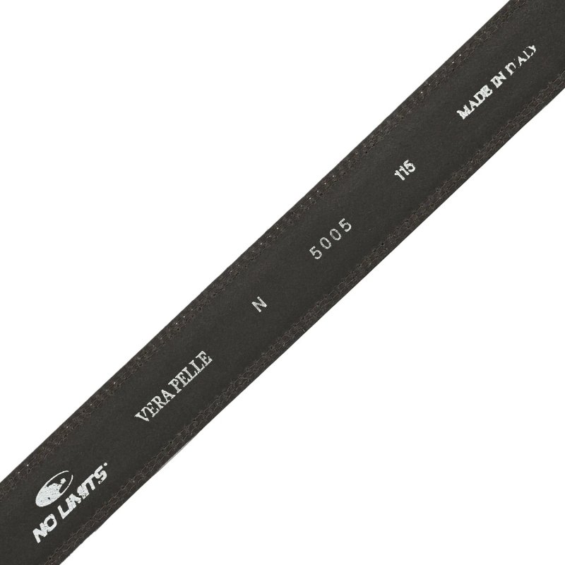 No Limits Ceinture Homme Cuir Véritable, Made in Italy, Avec Coutures, Raccourcissable, Sans Nickel, 3,5 cm, B… — détail logo