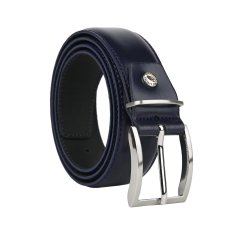 Cinturón de Hombre No Limits de piel auténtica, Made in Italy, clásico con costuras y acortable, sin níquel, 3,5 cm con caja