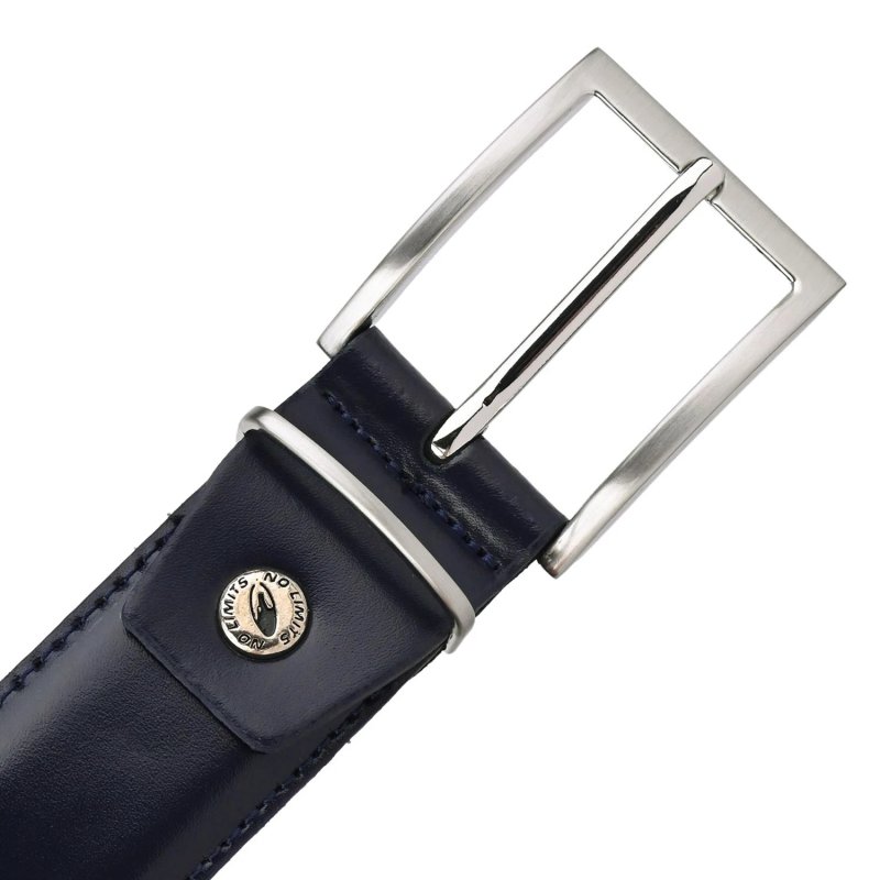Ceinture Homme No Limits en cuir véritable, Made in Italy, classique avec coutures et raccourcissable, sans ni… — vue arrière