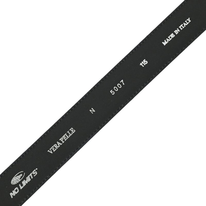 Ceinture Homme No Limits en cuir véritable, Made in Italy, classique avec coutures et raccourcissable, sans nickel,… — détail