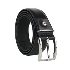 No Limits Men's Belt In Genuine Leather, Made in Italy, Classic With Stitching And Shortenable, Nickel Free, 3.5 cm With Box 2