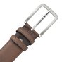 No Limits Men's Genuine Leather Belt, Made in Italy, Classic With Stitching, Can Be Shortened, Nickel Free, 4 cm… — back view