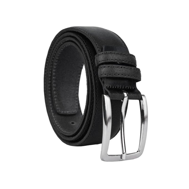 No Limits Men's Genuine Leather Belt, Made in Italy, Classic With Stitching, Can Be Shortened, Nickel Free, 4 cm Wi… — view 7