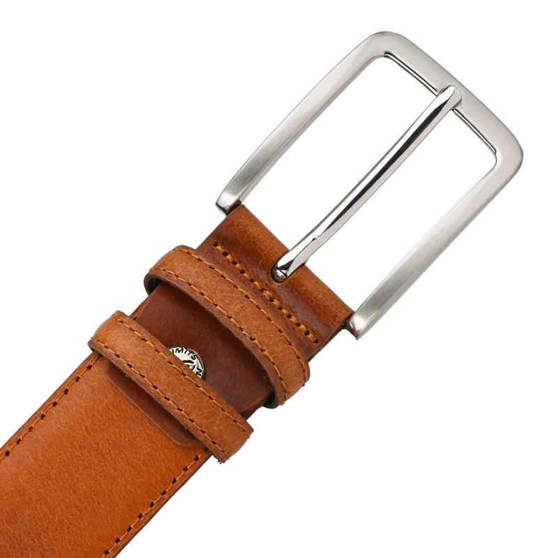 No Limits Men's Genuine Leather Belt, Made in Italy, Classic With Stitching, Can Be Shortened, Nickel Free, 4 cm W… — view 15