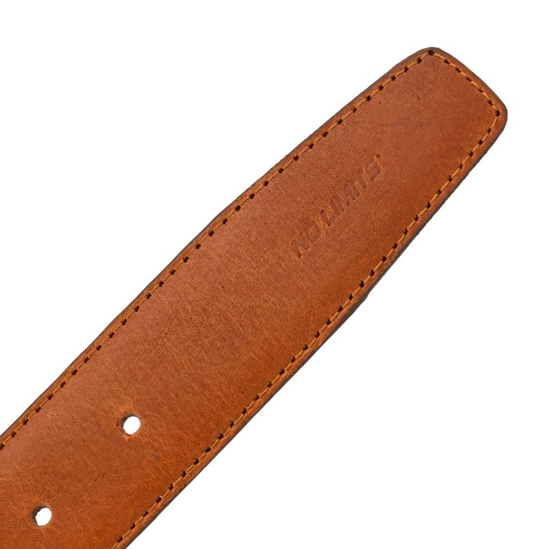 No Limits Men's Genuine Leather Belt, Made in Italy, Classic With Stitching, Can Be Shortened, Nickel Free, 4 cm W… — view 16