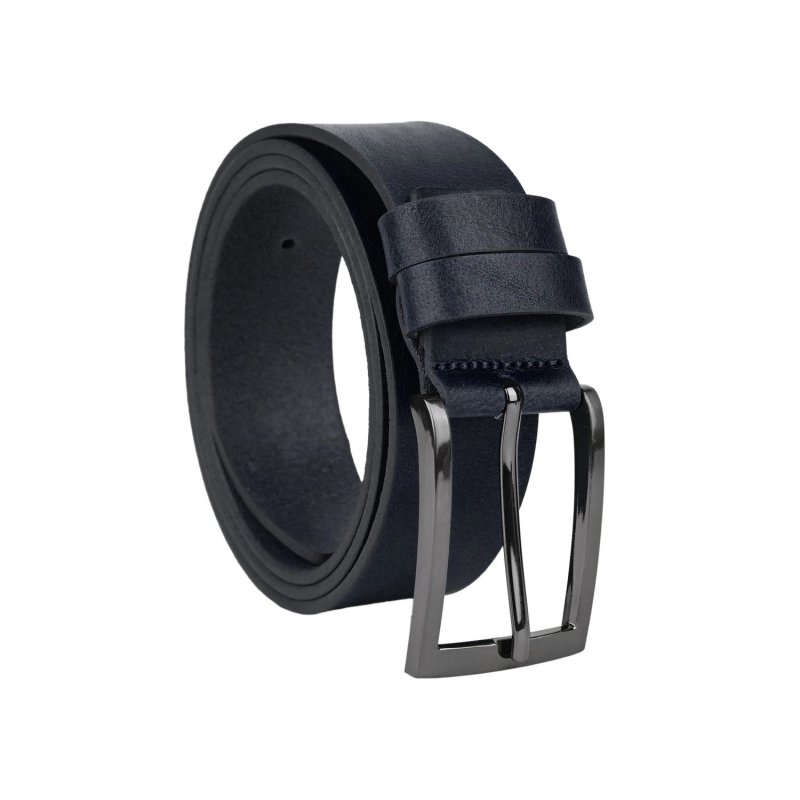 No Limits Men's Leather Belt, Made in Italy, Classic Without Stitching, Can Be Shortened, Nickel Free, 4 cm With Box