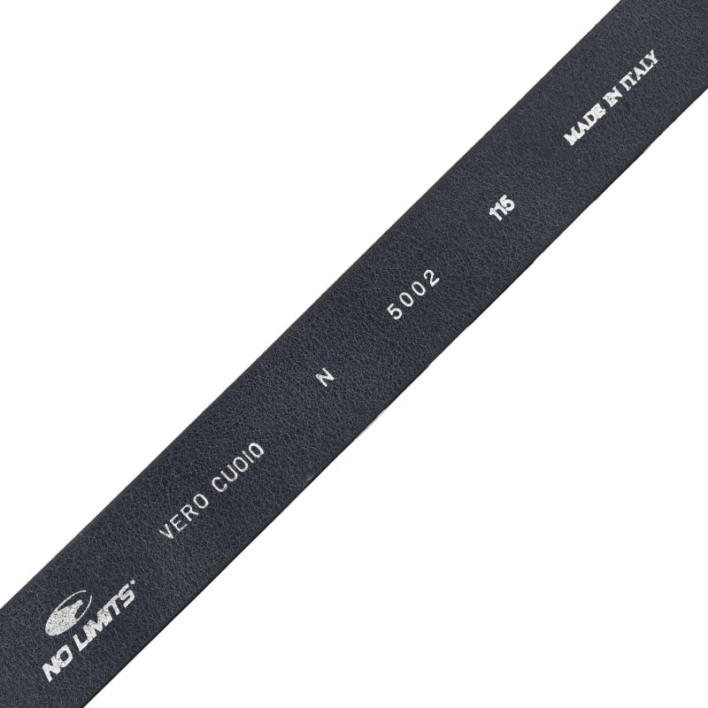 No Limits Men's Leather Belt, Made in Italy, Classic Without Stitching, Can Be Shortened, Nickel Free, 4 cm With Box — inside