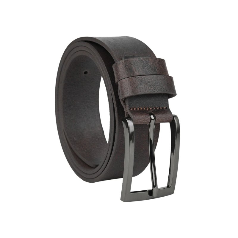 No Limits Men's Leather Belt, Made in Italy, Classic Without Stitching, Can Be Shortened, Nickel Free, 3.5 cm With Box