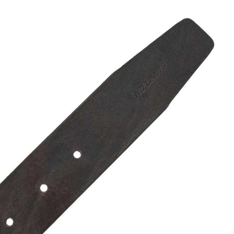 No Limits Men's Leather Belt, Made in Italy, Classic Without Stitching, Can Be Shortened, Nickel Free, 3.5 cm … — logo detail