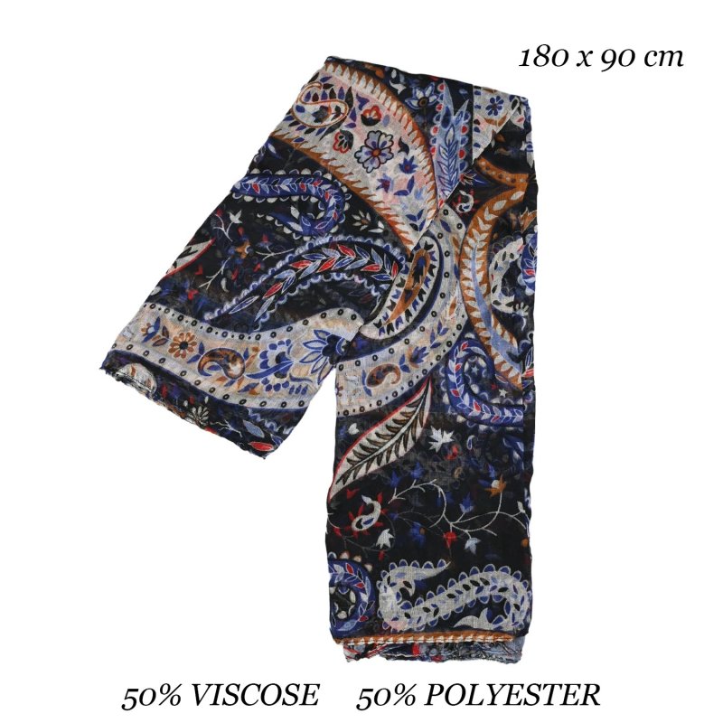 LUMBERJACK Soft Women's Scarf in Viscose, Paisley Pattern, Elegant and Warm, With Gift Box — view 9