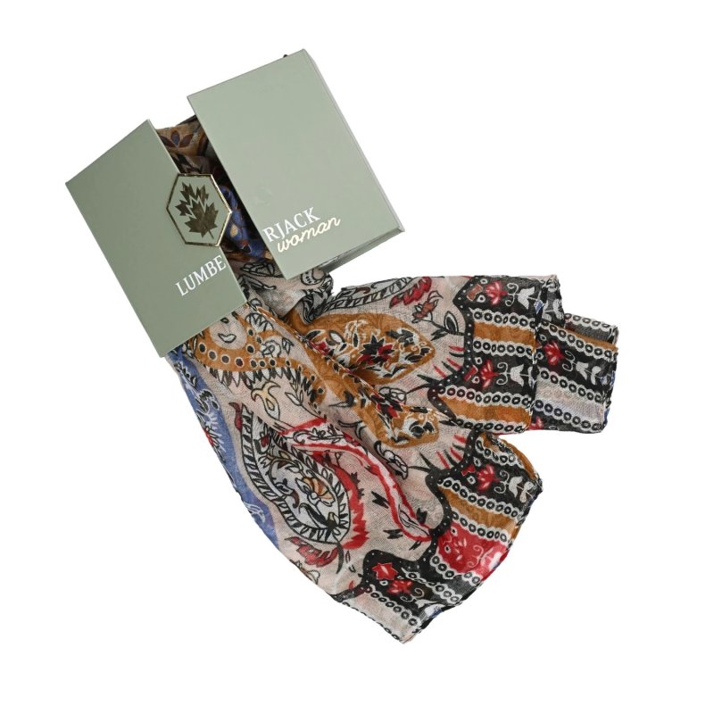 LUMBERJACK Bufanda de Mujer Suave en Viscosa, Estampado Paisley, Elegante y Cálida, Con Caja de Regalo — vista 20