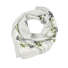 LUMBERJACK Women's Pure Silk Scarf, Neck Foulard, Arabesque Pattern, Square 70x70 cm, With Gift Box