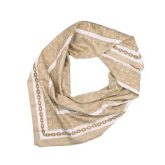 LUMBERJACK Women's Scarf Pure Silk, Neck Foulard, Logo and Chain Pattern, Square 90x90 cm, With Gift Box 2