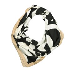 LUMBERJACK Women's Scarf Pure Silk, Neck Foulard, Floral Pattern, Square 90x90 cm, With Gift Box