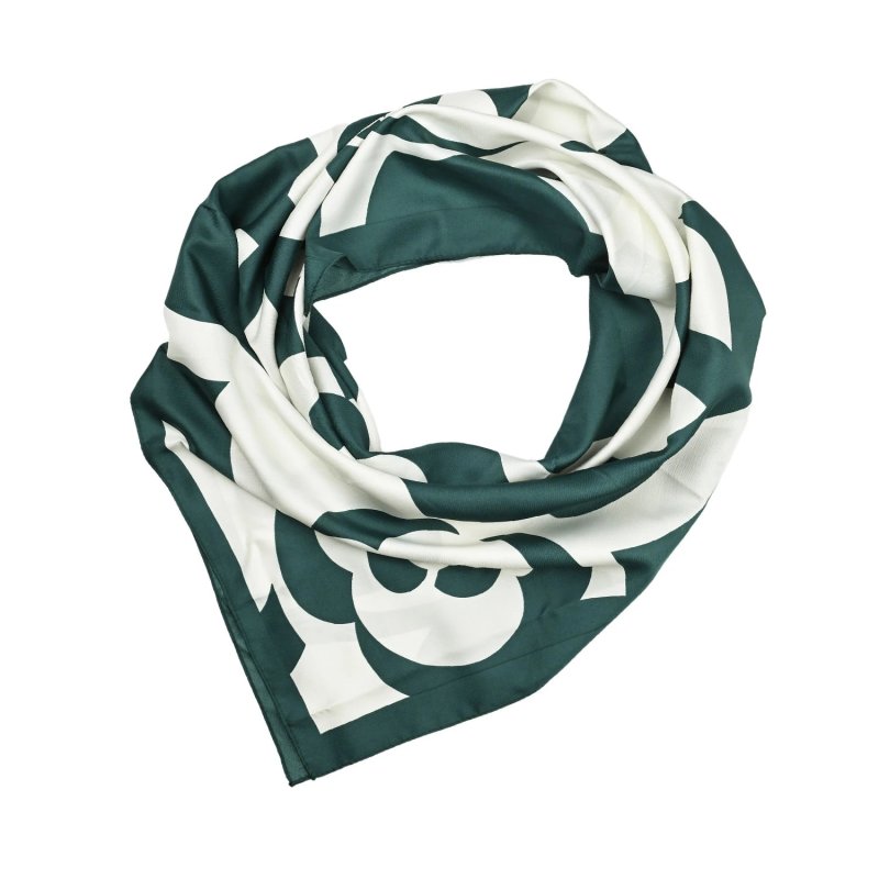 LUMBERJACK Women's Scarf Pure Silk, Neck Foulard, Floral Pattern, Square 90x90 cm, With Gift Box — view 13