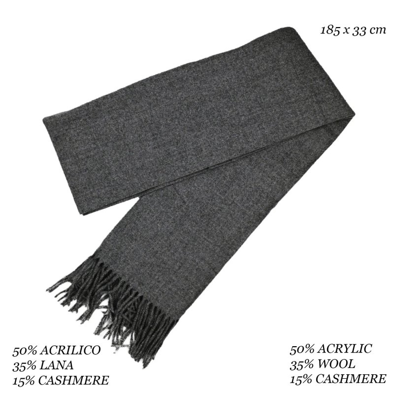 LUMBERJACK Men's Winter Scarf in Soft Wool, Classic, Solid Colour With Fringes, Elegant, With Gift Box — view 27