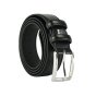 Laura Biagiotti Men's Gift Set, Genuine Leather Belt and Genuine Leather Wallet, Black — logo detail