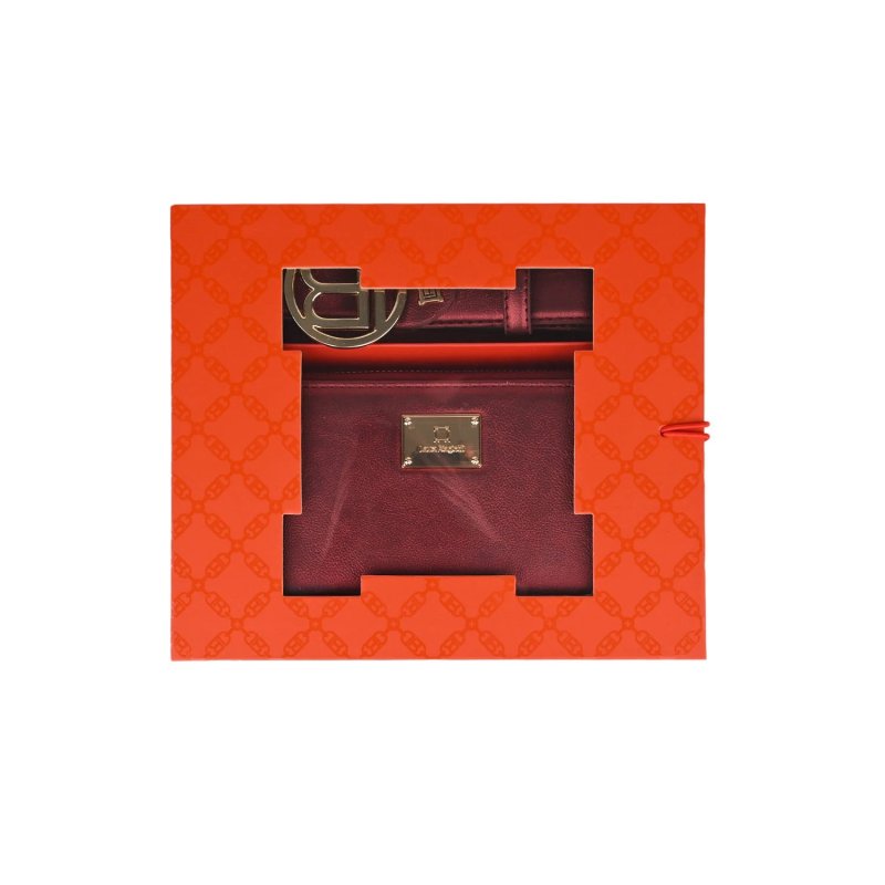 Laura Biagiotti Women's Gift Set, Wallet and Belt in Faux Leather — back view