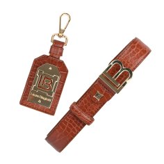 Laura Biagiotti Geschenkset für Damen, Schlüsselanhänger und Gürtel aus Kunstleder