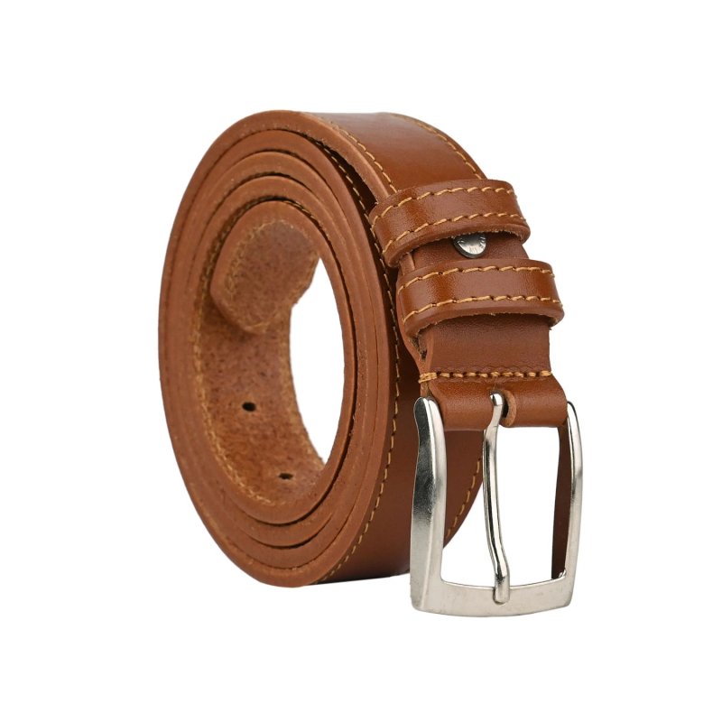 Conte Massimo Ceinture Homme en cuir véritable, Made in Italy, raccourcissable, avec coutures, hauteur 3 cm — vue 7