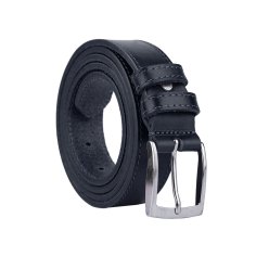 Conte Massimo Ceinture Homme en cuir véritable, Made in Italy, raccourcissable, avec coutures, hauteur 3,5 cm