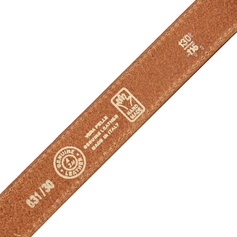 Conte Massimo Ceinture Homme en cuir véritable, Made in Italy, raccourcissable, avec coutures, hauteur 3,5 cm — vue 9