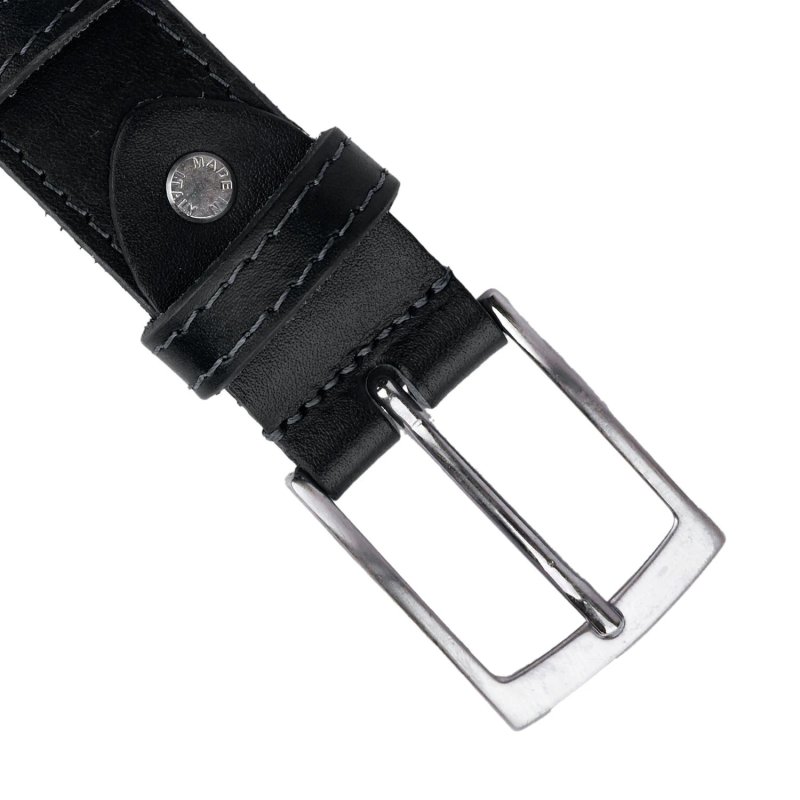 Conte Massimo Men's Belt in Genuine Leather, Made in Italy, Can Be Shortened, With Stitching, 3.5 cm High — view 16