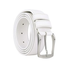 Conte Massimo Men's Belt, Leather (Vegetable-Tanned), One-Piece, Made in Italy, Nickel Free Buckle, 3.5 cm, With Box 2