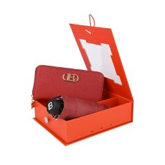 Laura Biagiotti Geschenkset für Damen, Damen-Geldbörse aus PU und Super-Mini-Taschenschirm Faltbar, Elegantes Set 047