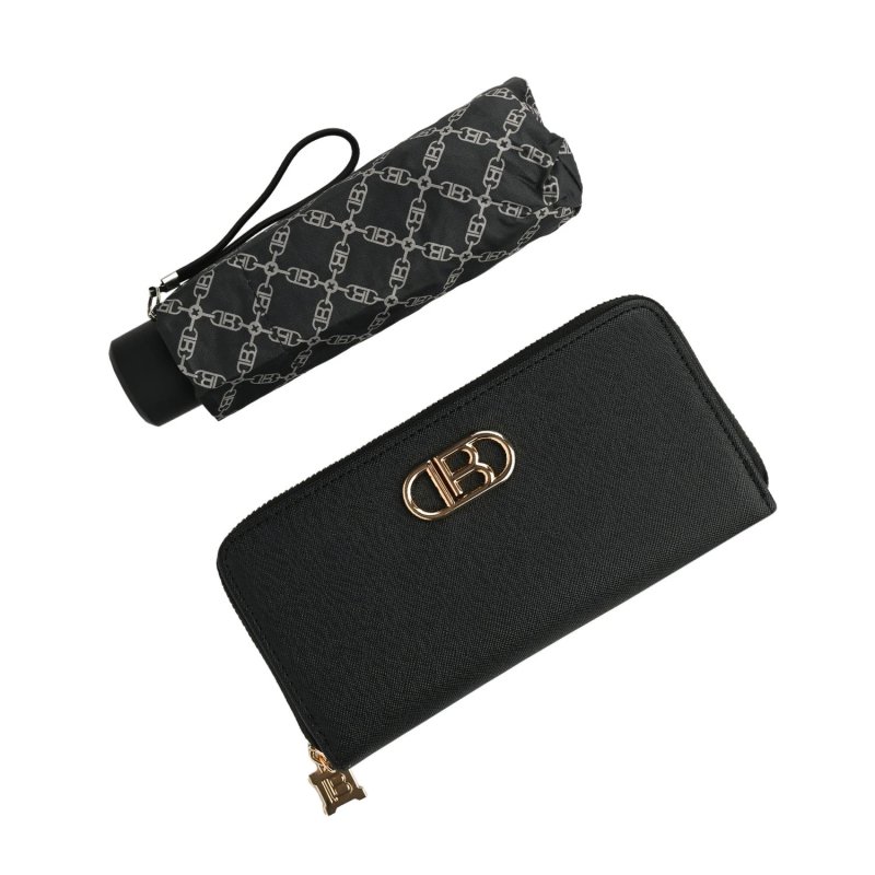 Laura Biagiotti Women's Gift Set, Wallet in PU and Super Mini Foldable Pocket Umbrella, Elegant Set 047 — view 9