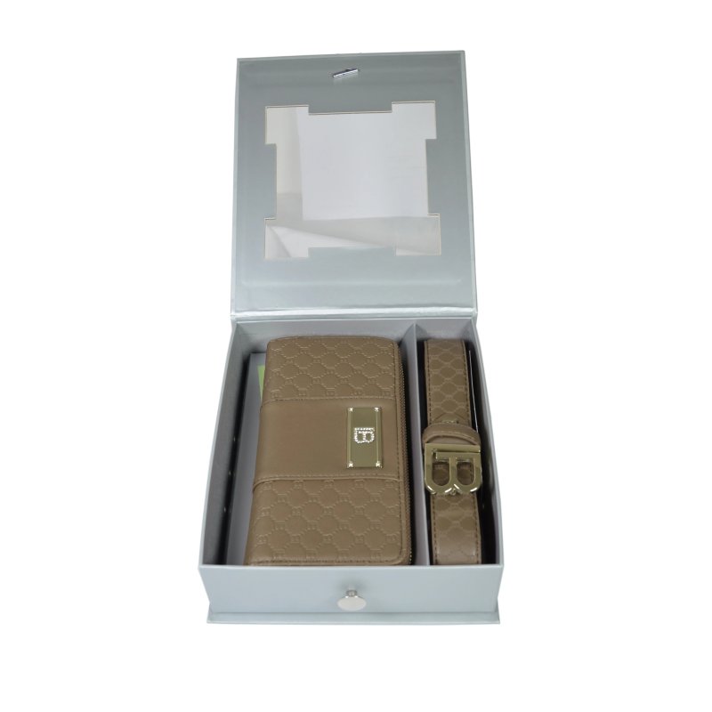 Laura Biagiotti Women's Gift Set, Wallet and Belt in Faux Leather — front view