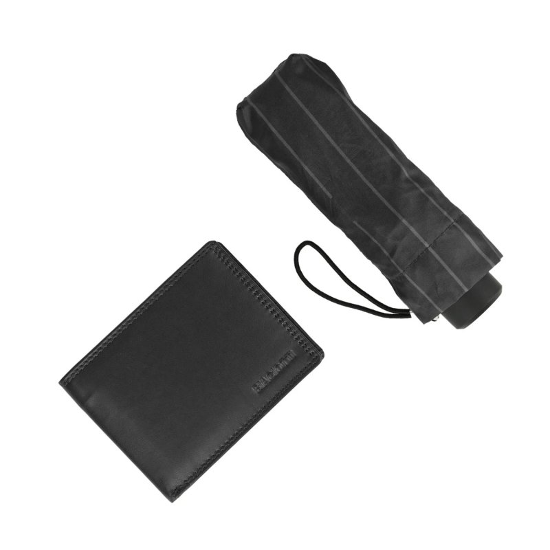Biagiotti Men's Gift Set, Men's Genuine Leather Wallet and Super Mini Foldable Pocket Umbrella, Elegant Set — view 8